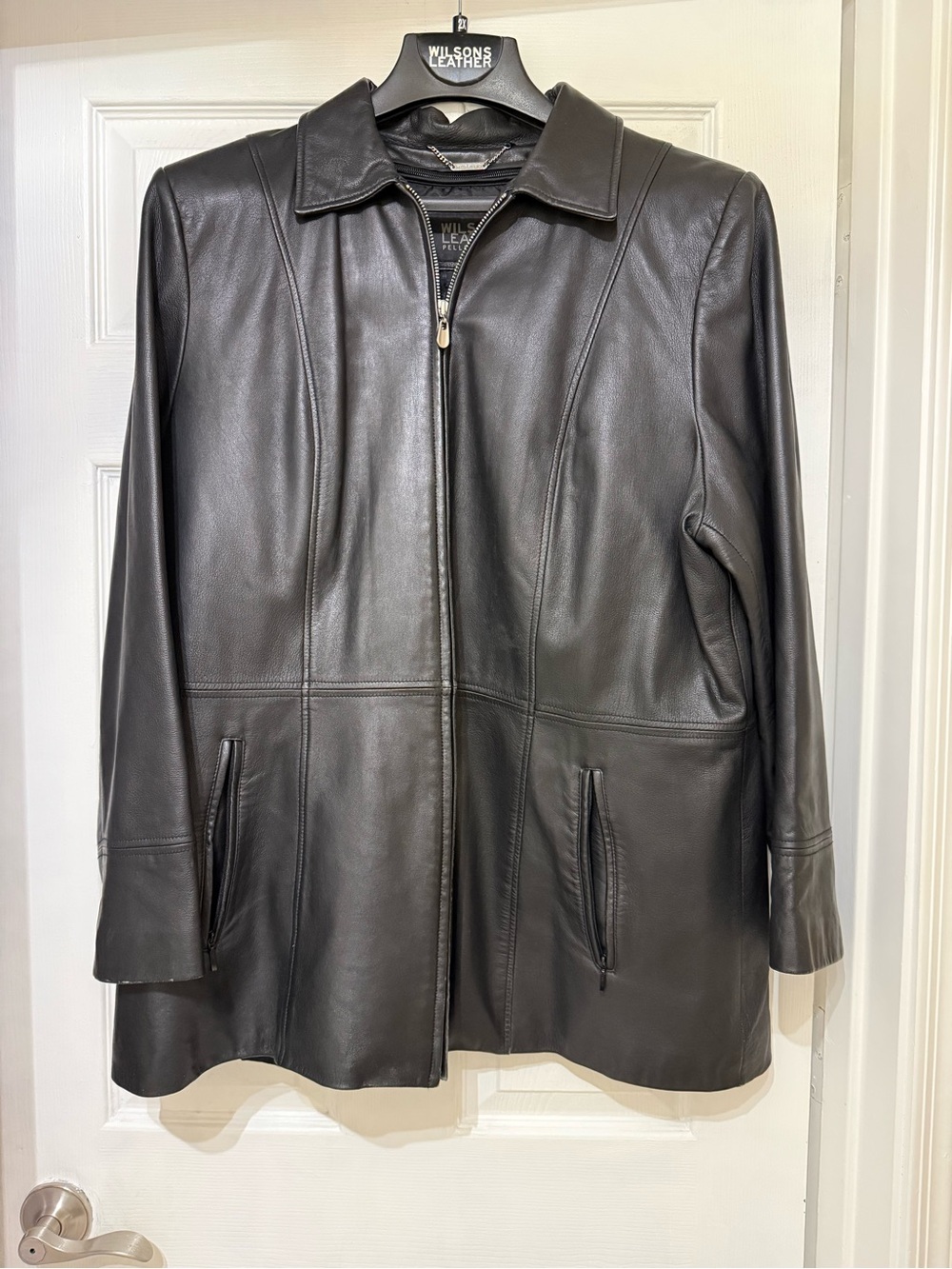 Wilsons Leather Women's Black Smooth Leather Zip Jacket
